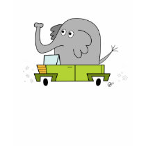 Elephant Driving a Car - Kid's T-Shirt by andymcnally Elephant Driving a Car - Kid's T-Shirt