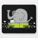 Elephant Driving a Car - Mouse Pad mousepads