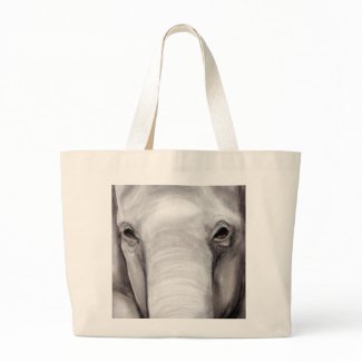 Elephant Elephants Wildlife Charcoal Drawing Canvas Bags