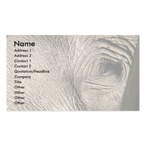 Elephant eye business card template (front side)