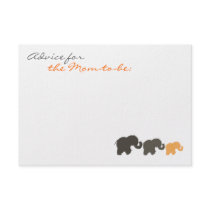 Elephant Family Baby Shower Advice Cards Personalized Invitations