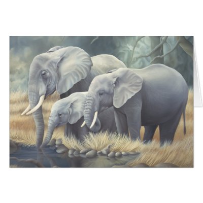 "Elephant Family" Card by Laura_Regan_Artist