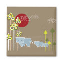 Elephant Family in the Forest Magnet