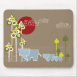 Elephant Family in the Forest Mousepad