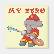 Elephant Firefighter My Hero Tshirts and Gifts Refrigerator Magnet