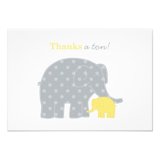 Elephant Flat Thank You Notes | Yellow and Gray Custom Announcements