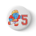 Elephant Football 5th Birthday Pin