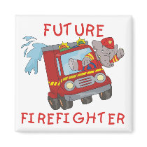 Elephant Future Firefighter Tshirts and Gifts magnets by toddlersplace Elephant Future Firefighter Tshirts and Gifts magnets