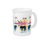 Elephant, Giraffe Safari Sunset Art Beverage Pitchers