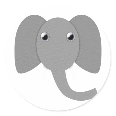 Elephant Head Sticker by naturetees