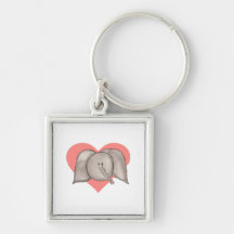 Elephant heart keychain