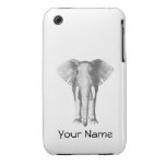 Elephant in Black and White iPhone 3 Case