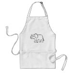Elephant in Black and White Sketch aprons