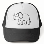 Elephant in Black and White Sketch Trucker Hat