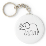 Elephant in Black and White Sketch Key Chain