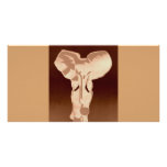 Elephant in brown customized photo card