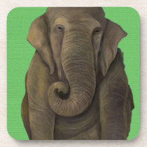 Elephant In Green cork coasters
