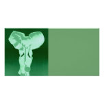 Elephant in green photo card template