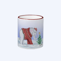 Elephant in Hand Knitted Sweater Mug mugs
