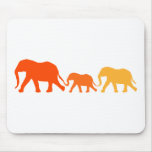Elephant in Orange Mouse Pad