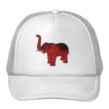 Elephant In Red Mesh Hats