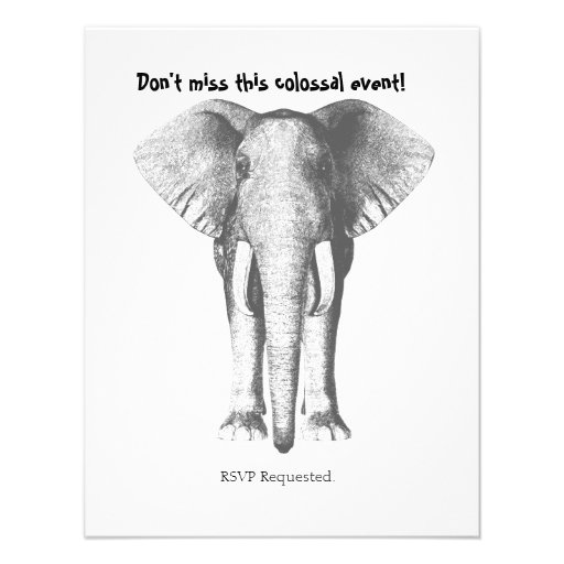 Elephant--It's going to be huge- Birthday Personalized Announcement