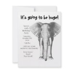 Elephant "It's going to be huge" Personalized Announcement