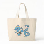 Elephant Karate 6th Birthday Tote Bags
