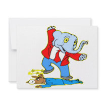 Elephant Kicking Donkey Personalized Invitation