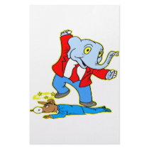 Elephant Kicking Donkey Stationery Paper