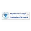 Elephant Library Bumper Sticker bumper stickers by elephant_library Elephant Library Bumper Sticker bumper stickers