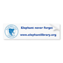 Elephant Library Bumper Sticker bumper stickers by elephant_library Elephant Library Bumper Sticker bumper stickers