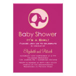 Elephant Logo Purple Baby Shower Invitation invitations