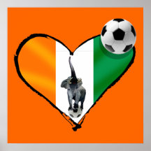 Elephant love Ivory Coast soccer fans gifts Print