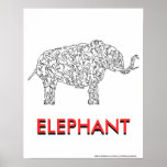 ELEPHANT made with little people Posters