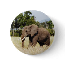 Elephant Masai Mara, Kenya badge button by Rowood Elephant Masai Mara, Kenya badge button