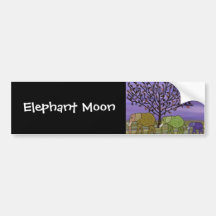 Elephant Moon Bumper Sticker