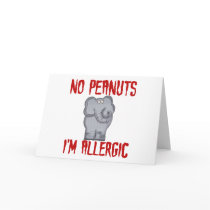 Elephant NO Peanuts I'm Allergic cards