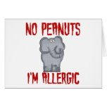 Elephant NO Peanuts I'm Allergic Cards