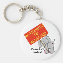 Elephant No Peanuts I'm Allergic Keychain