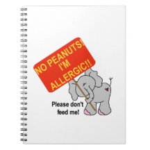 Elephant No Peanuts I'm Allergic Note Books