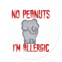 Elephant NO Peanuts I'm Allergic stickers by peanut_allergy Elephant NO Peanuts I'm Allergic stickers