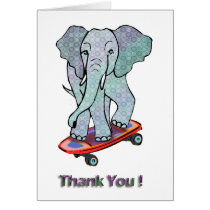 Elephant on Skateboard 3 cards