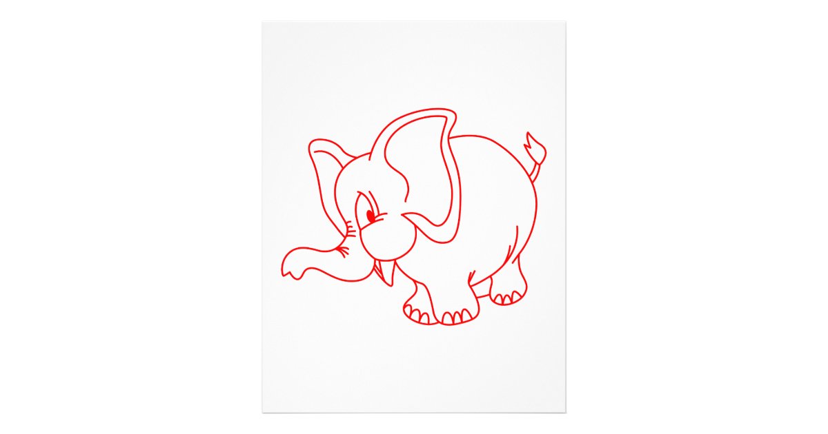 Elephant Outline Letterhead Zazzle