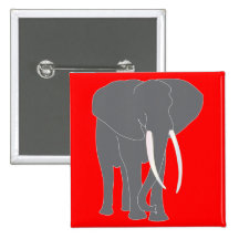 Elephant Pachyderm Elephantidae Mammals Animals Pinback Button