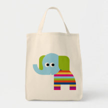 Elephant Pachyderm Elephants Cute Cartoon Animal Canvas Bag