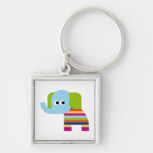 Elephant Pachyderm Elephants Cute Cartoon Animal Keychain
