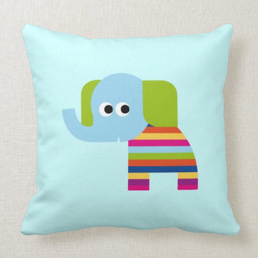 Elephant Pachyderm Elephants Cute Cartoon Pillow Zazzle