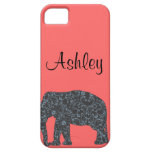 Elephant Personalize Damask Girly iPhone 5 Cases