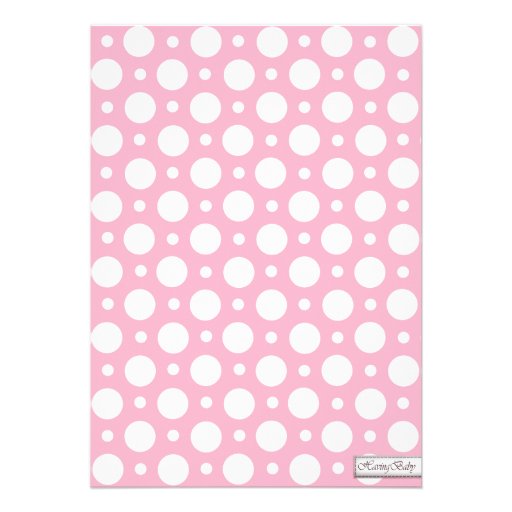 Elephant Pink Polka Dot Baby Shower Invitations